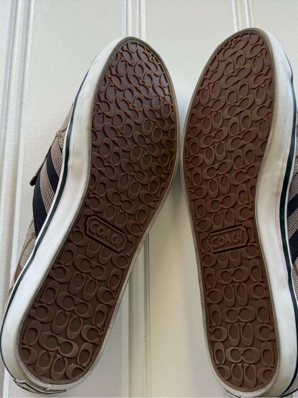 Coach Beale Brown Signature Monogram Canvas Slip-On Sneakers Women's 7B 2083 - Picture 4 of 5